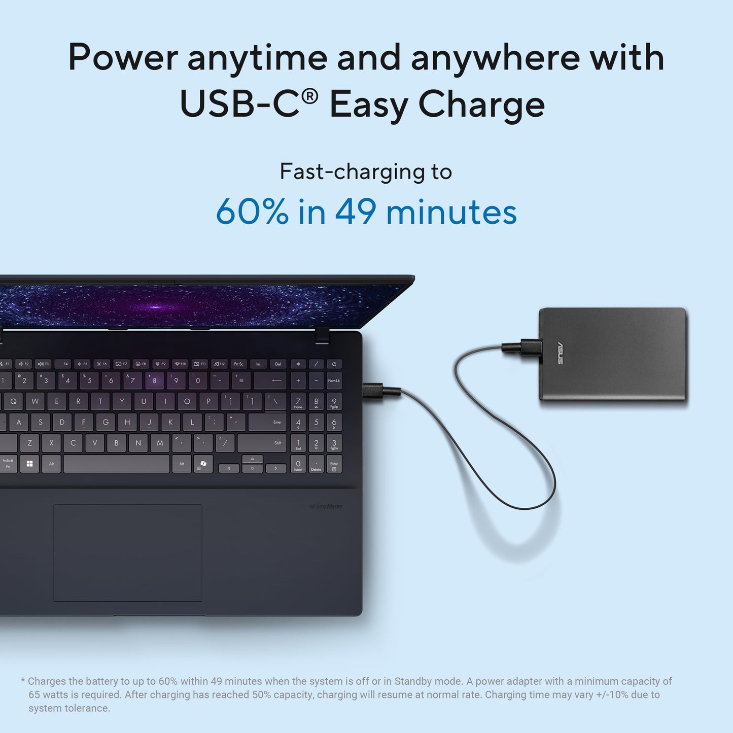ASUS Vivobook 16, Snapdragon X Processor,(Qualcomm Adreno iGPU/16GB RAM/512GB SSD/Windows 11 Home/MS Office 365 Basic (1Year)*/16" FHD+/AI PC/Quiet Blue/1.88 kg), X1607QA-MB049WS