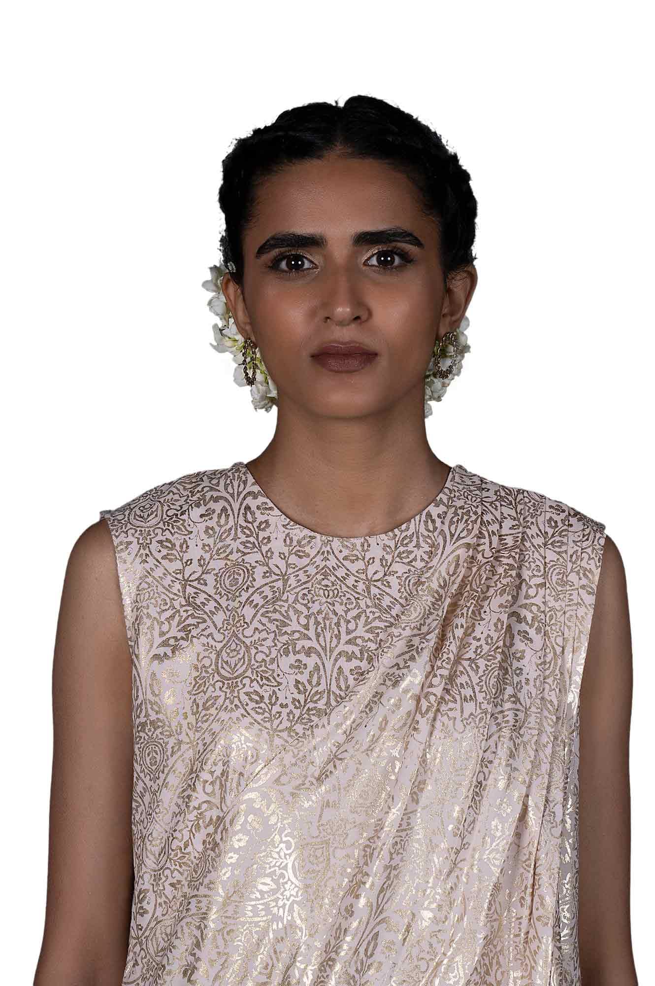 W for Woman Pink Draped Style Festive Printed Jumpsuit_22AUW19333-121478_M