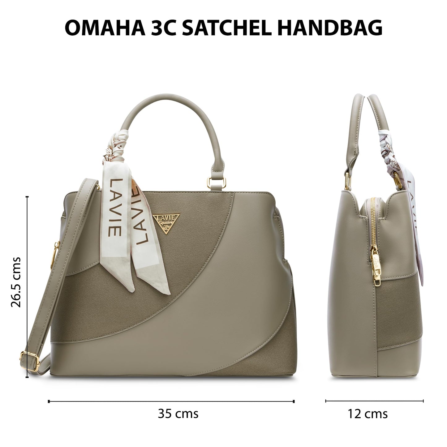 Lavie Signature Women's Omaha 3C Satchel Handbag | Satchel Bag for Work | Ladies Purse | Stylish Shoulder Bag | Gift For Women