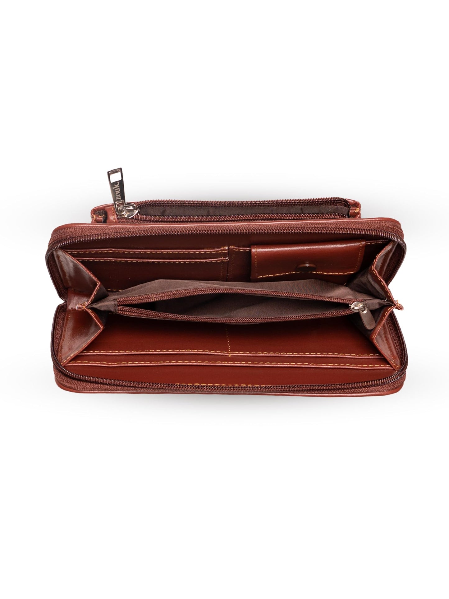 ZOUK Women Handcrafted Classic Zipper Wallet - Taj Nakashi