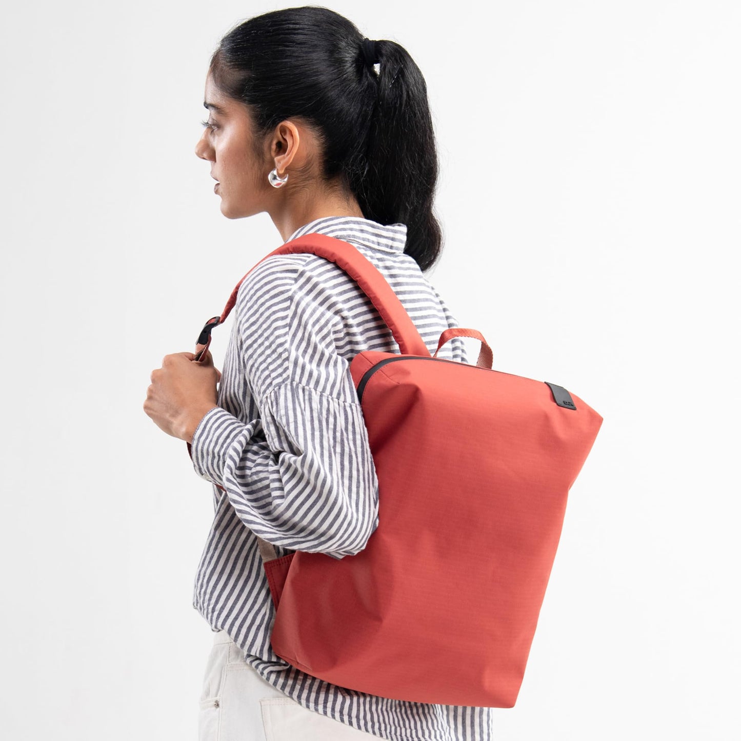 DailyObjects Pivot Daypack Bag for Men and Women|Fits 13/14 inch Laptop/Macbook Pro/Air Ipad|Lightweight|Stylish Backpack|Office/Daily Use/Travel|School Kids|Multi Compartments|Water Resistant (Red)