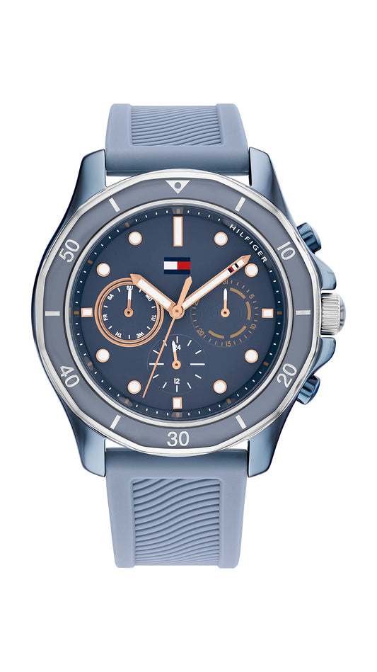 Tommy Hilfiger Blue Dial Blue Silicone Strap Watch for Women-TH1782571