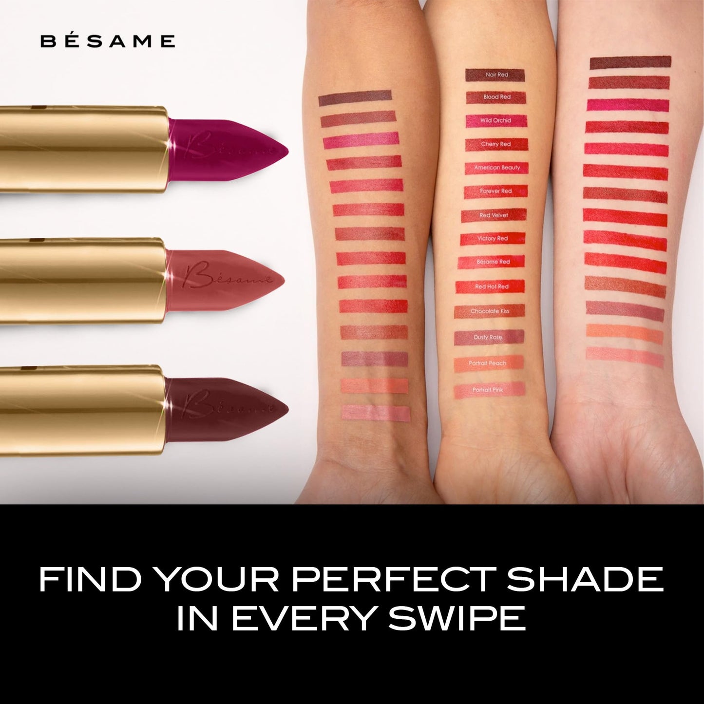 BÃƒ©same Cosmetics: Classic Color Lipstick - Vitamin-Enriched, Long-Wearing Satin Finish - Triple Pigmented - Feather Proof - Formulated for Sensitive Skin - Made in the USA