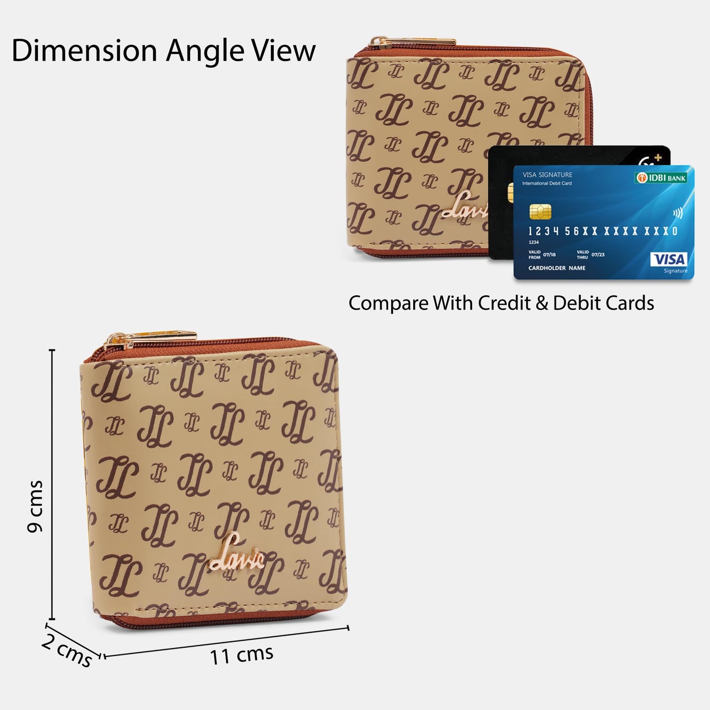 Lavie Women's Sacy Monogram LL Print Small Zip around Wallet | Ladies Purse Handbags