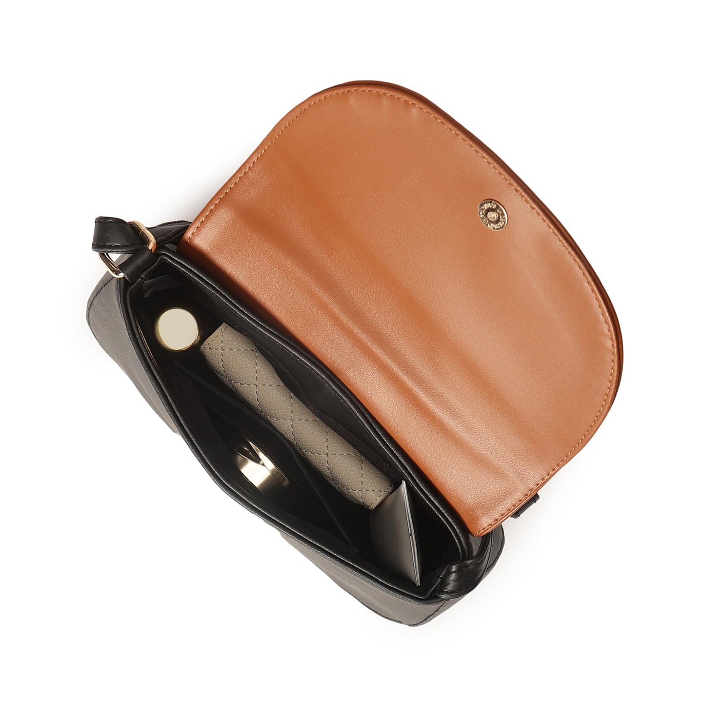 Fastrack Double Compartment Sling Bag For Women | Faux Leather Sling Bag With Magnetic Button Closure | Adjustable Shoulder Strap | Trendy Crossbody Bag For Girls | Trendy Handbags, Tan