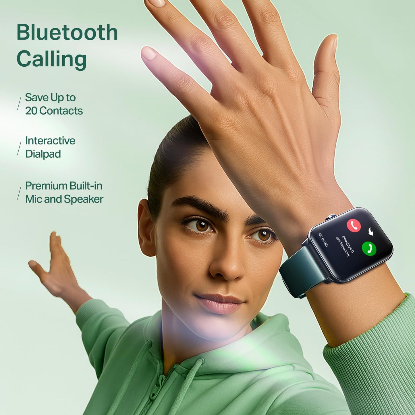 boAt Wave Call 2 with 1.83” HD Display, Advanced BT Calling, Functional Crown, Cloud & Custom Watch Faces, Multiple Sports Modes, IP67, HR, Sleep & SPO₂ Monitor Smart Watch(Pine Green)