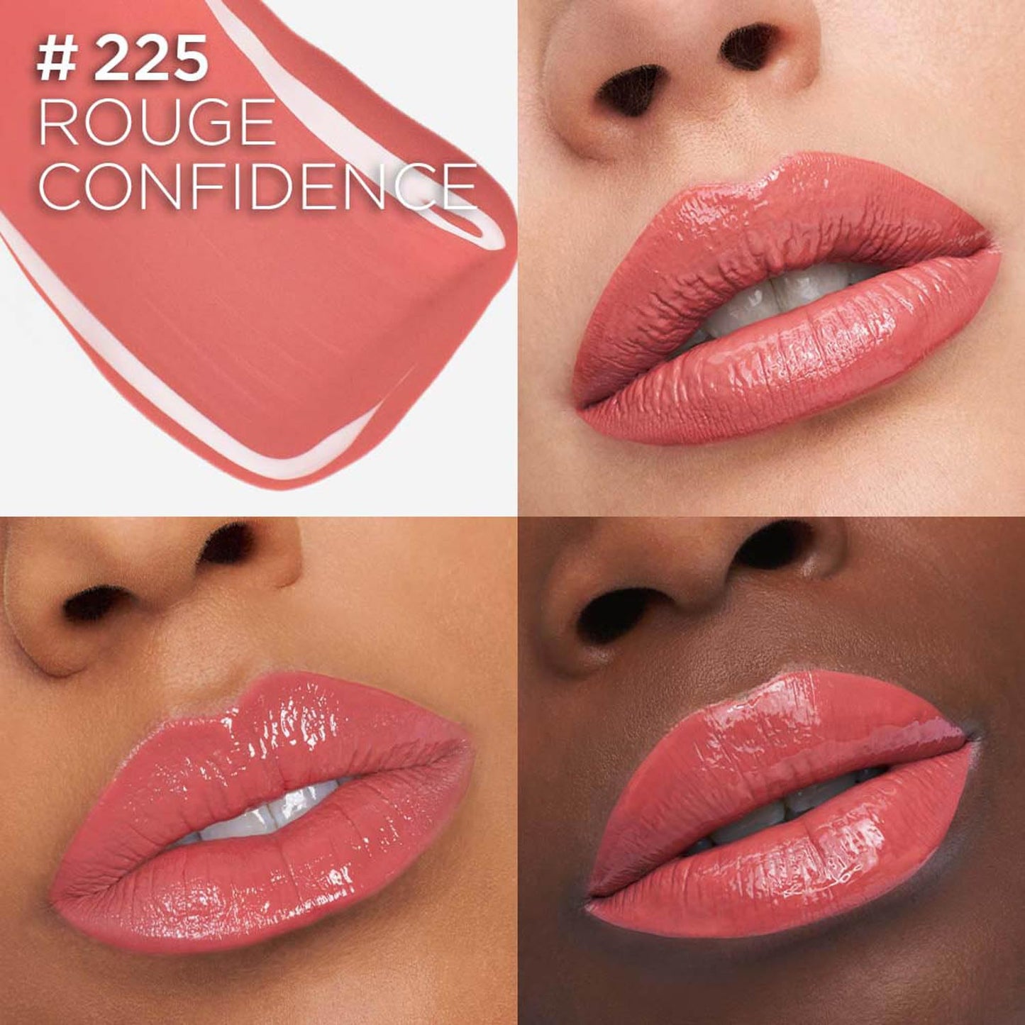 L'Oréal Paris Infallible Laque Resistance Lacquer-Like Shine Finish. 16H longwear lacquer lipstick. High-impact color, zero transfer - 225 Rouge Confidence, 4ml