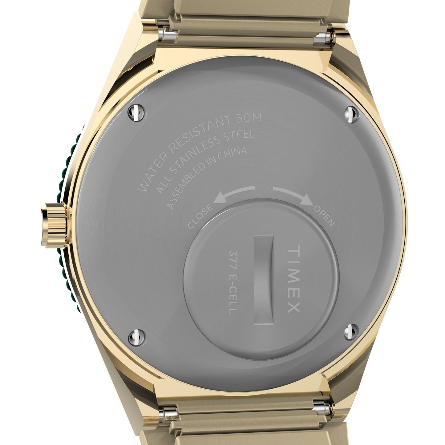 TIMEX Diver Inspired Analog Watch for Women with Green Round Dial & Gold Stainless Steel Bracelet Band Water Resistant Women's Wrist Watches - TW2V92200UJ