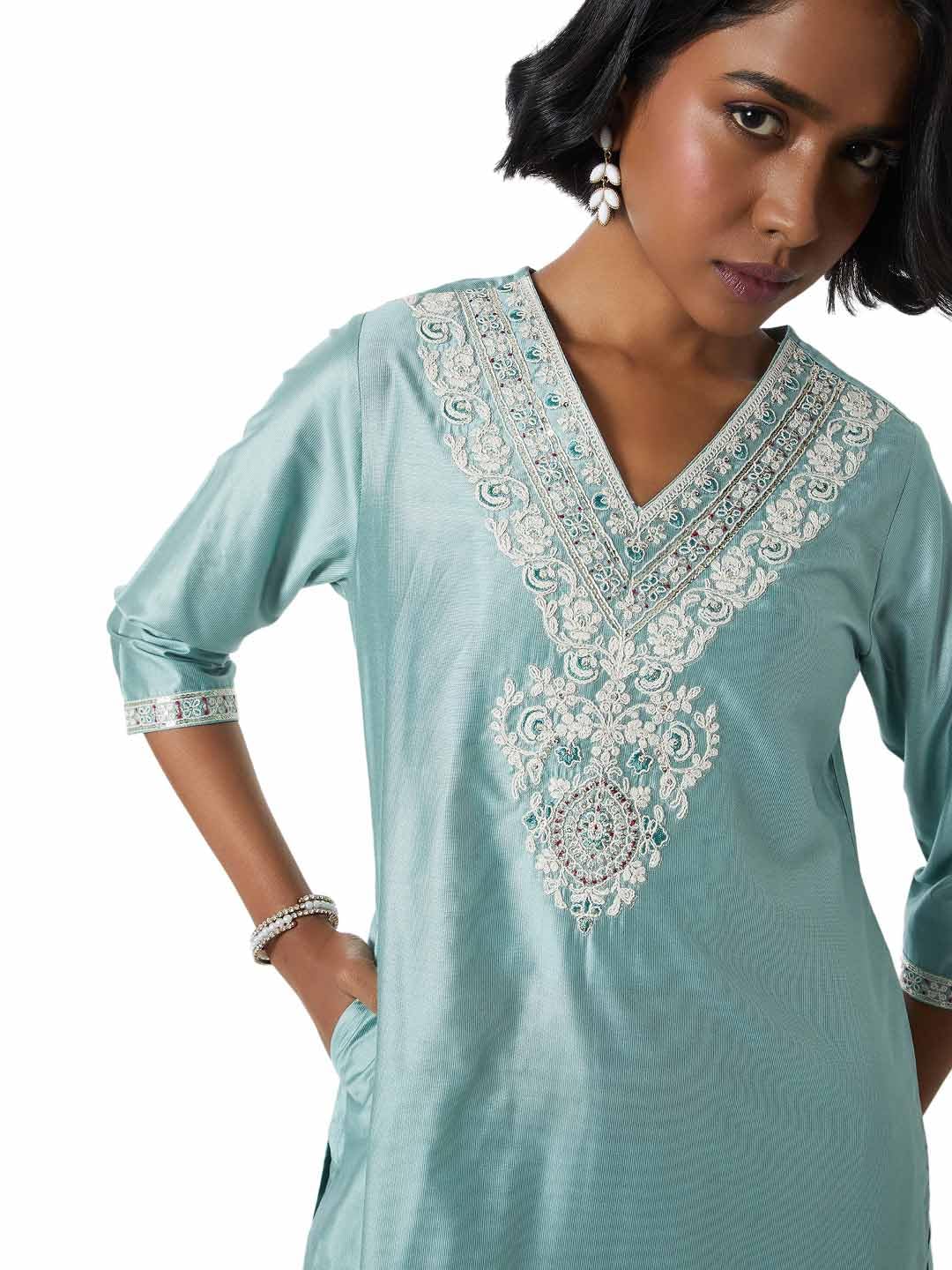 Max Women's Polyester Blend Kurta Set