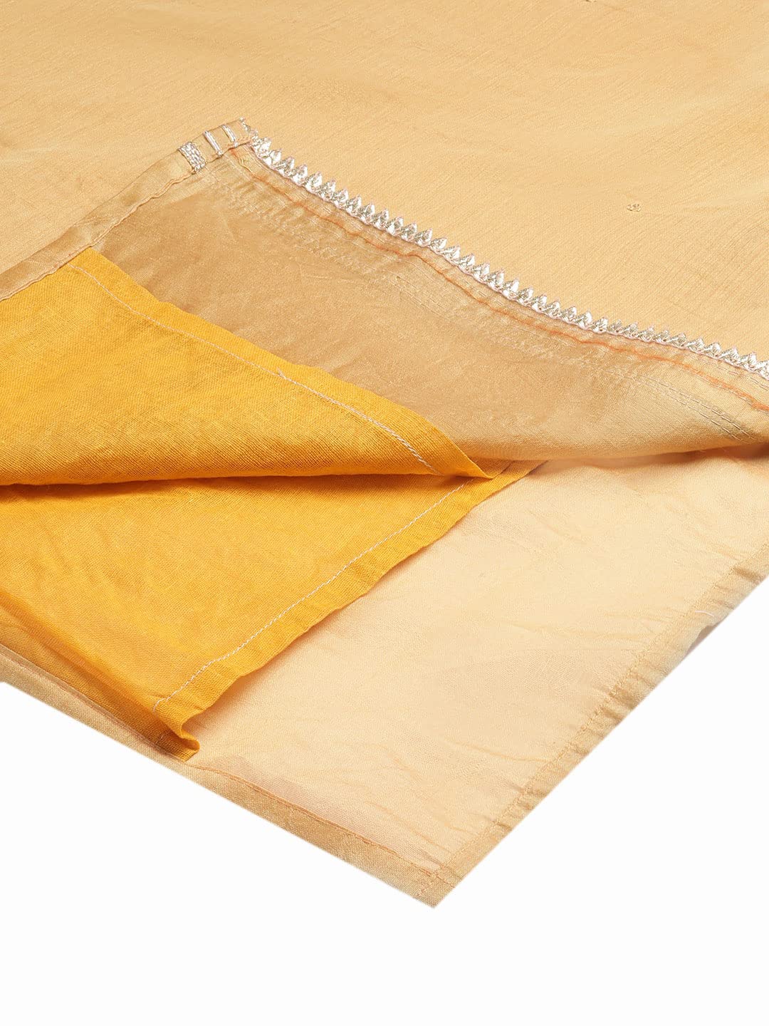 Divena Yellow Gold Solid Chenderi Kurta Sharara Set with Dupatta-DK0738-S