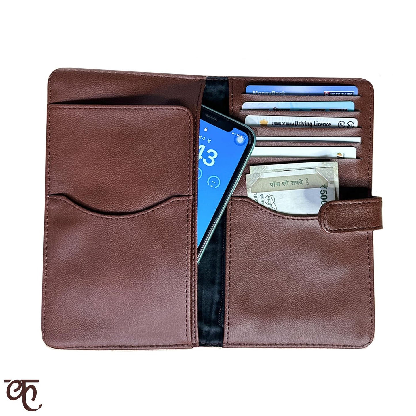 Kalankit Wallet for Woman | Vegan Leather Passport Wallet for Women | Bi-Fold Long Purse for Women Wallet, Birthday Gifts for Women, Passport Holder | Tradition in Motion (Modern Madhubani)