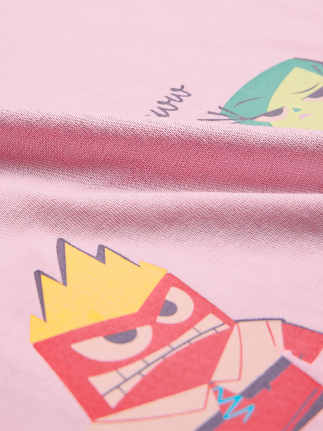 The Souled Store Inside Out: One of A Kind Women and Girls Short Sleeves Round Neck Pink Graphic Printed Cotton Oversized T-Shirts