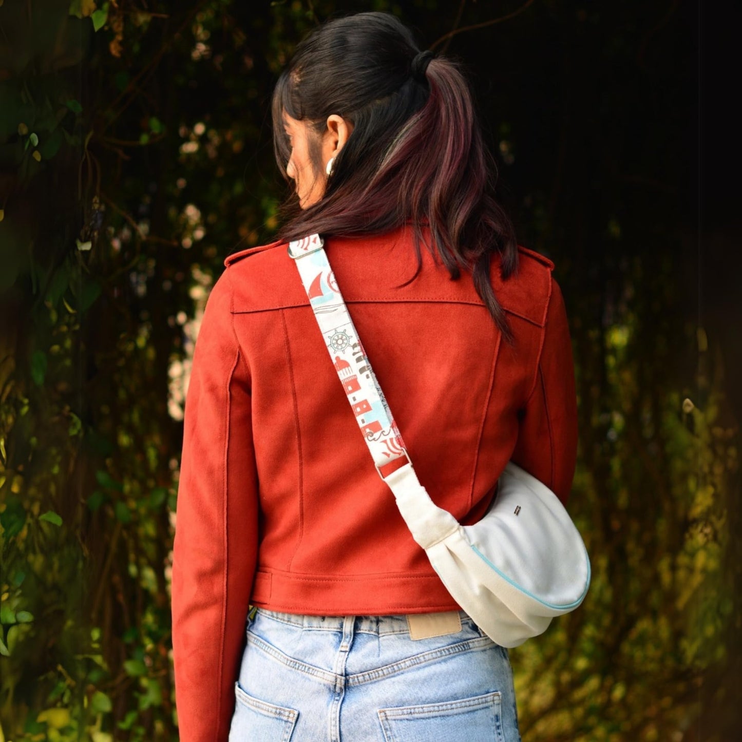 Eco Right Crossbody Bag, Sling Bag, Side Bag - Stylish Women's Purse With Adjustable Cotton Strap, Blue