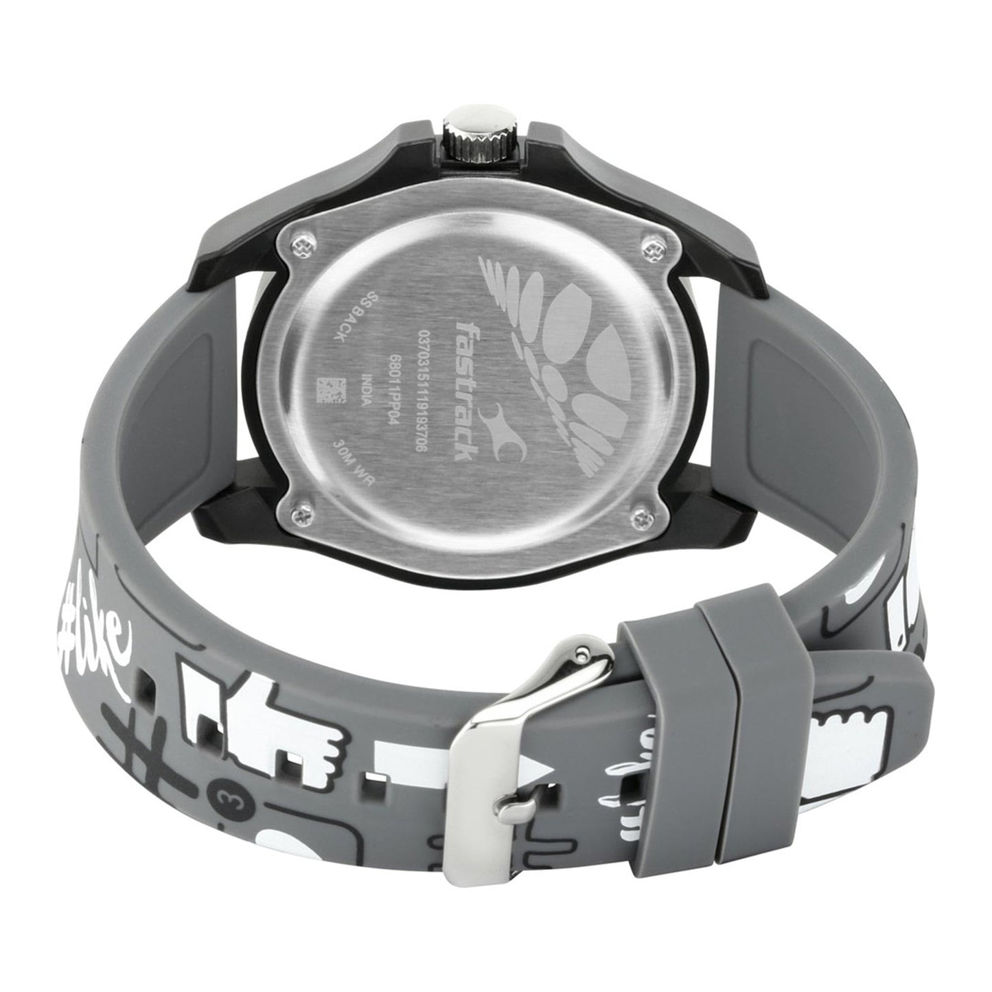 Fastrack Tees Analog White Dial Unisex-Adult Watch-68011PP04