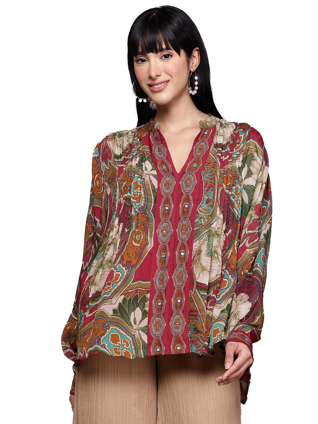 Ritu Kumar Red Floriant Print Kurti