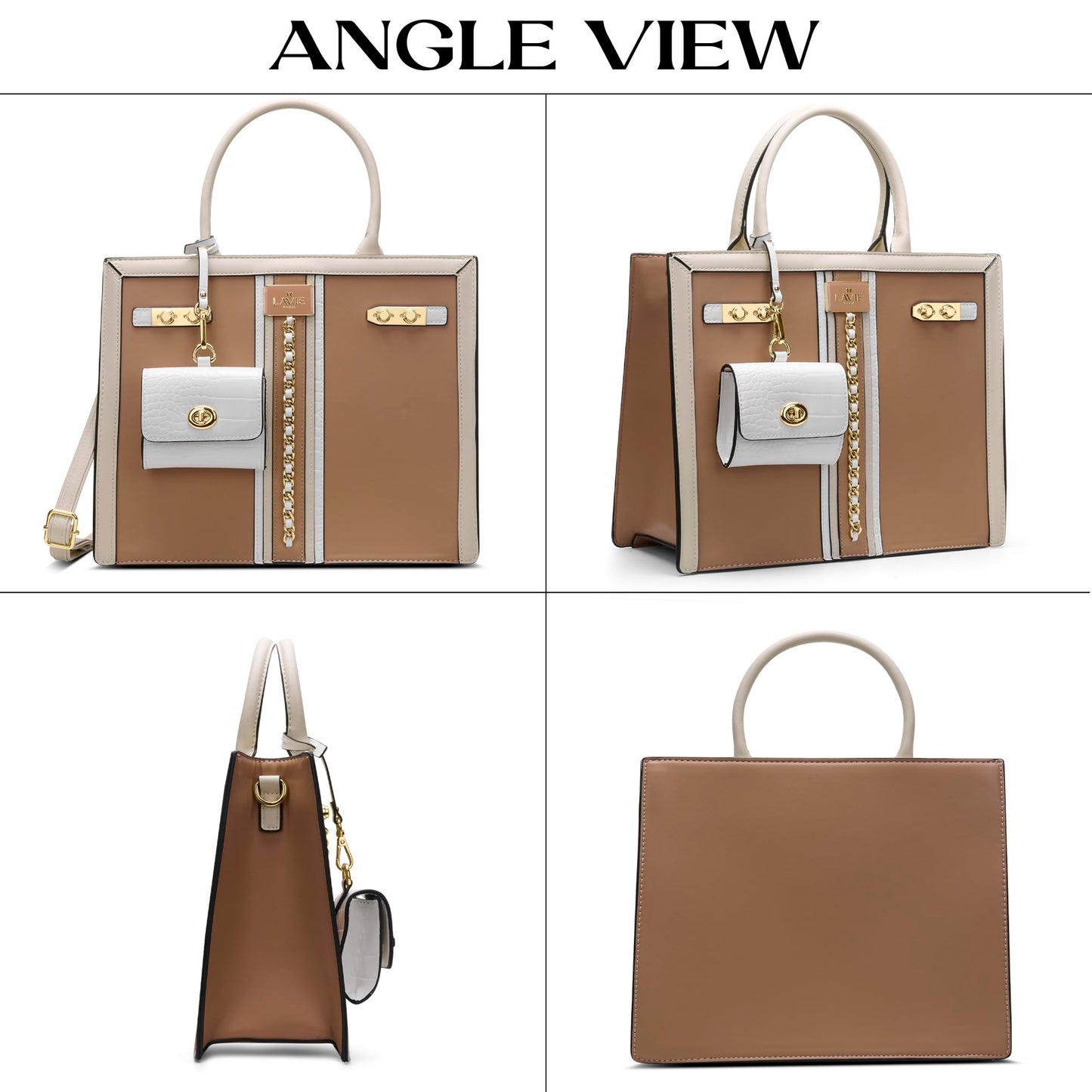 LAVIE PARIS Women's Louvre Chain Satchel Bag | Satchel Handbag for Work | Ladies Purse | Stylish Shoulder Bag | Gift for Women