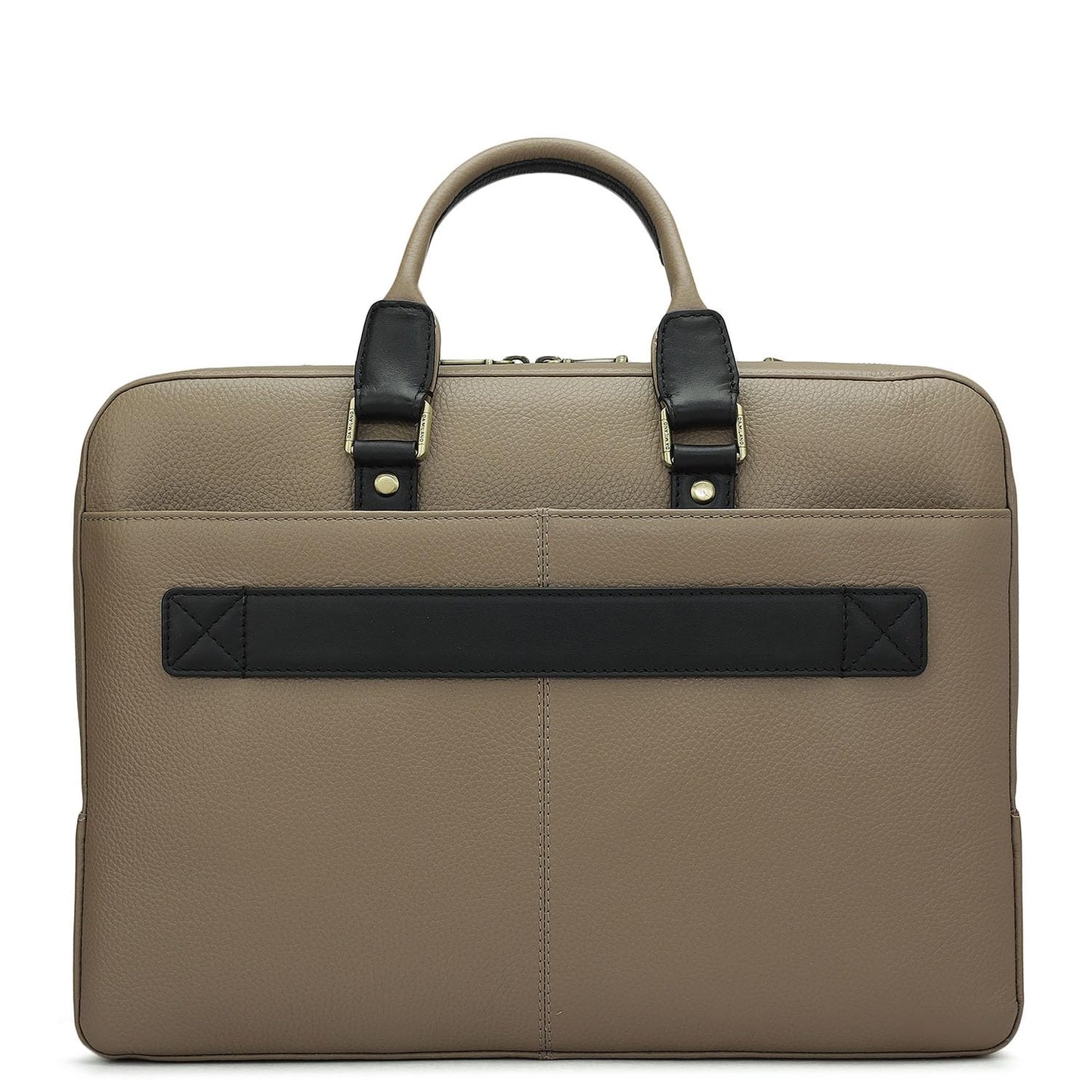 Da Milano Leather Laptop Bag for Men & for Women - Fits Upto 14" Laptop - Greyish Taupe