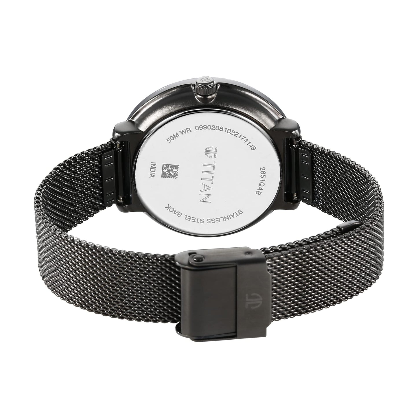 Titan Workwear Neo Quartz Analog Grey Dial Grey Stainless Steel Strap Watch for Women - NT2651QM01