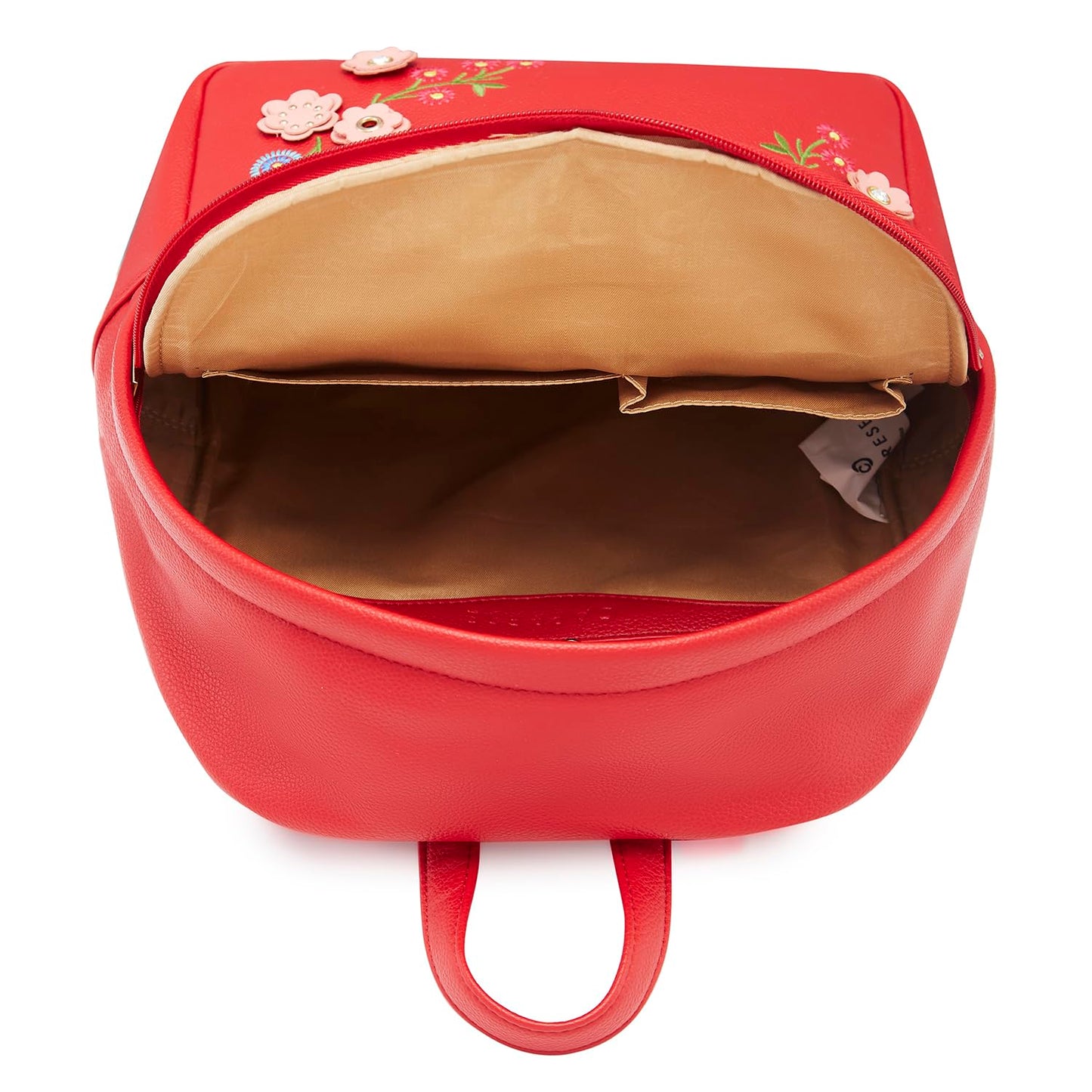 Caprese Erica Casual Backpack, Medium | Floral Embroidered Backpack for Women with Adjustable Shoulder Strap & Secure Zip Closure | Spacious, Versatile for Everyday Outings and Travel (Maroon)