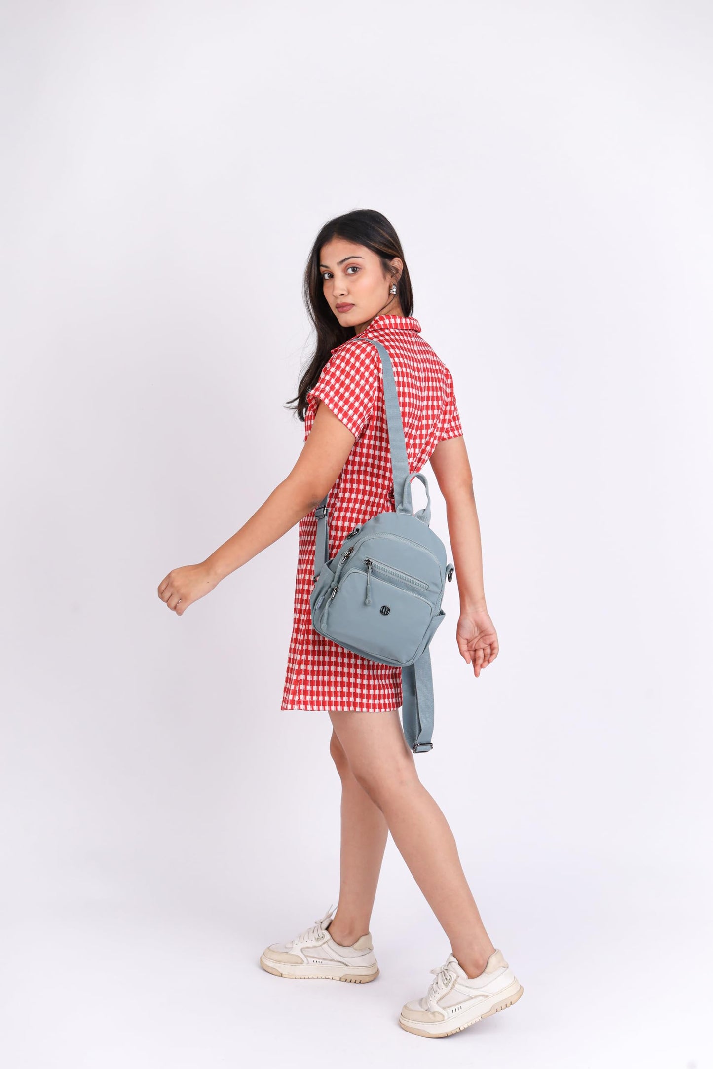 12o12 Water-Resistant Anti-Theft Women's & Girls Mini Backpack with Multiple Compartments Storage, Smooth Zippers, Fashion Casual Crossbody Sling Bag for Trips, Travel Daypack, Work, College (Skyblue)