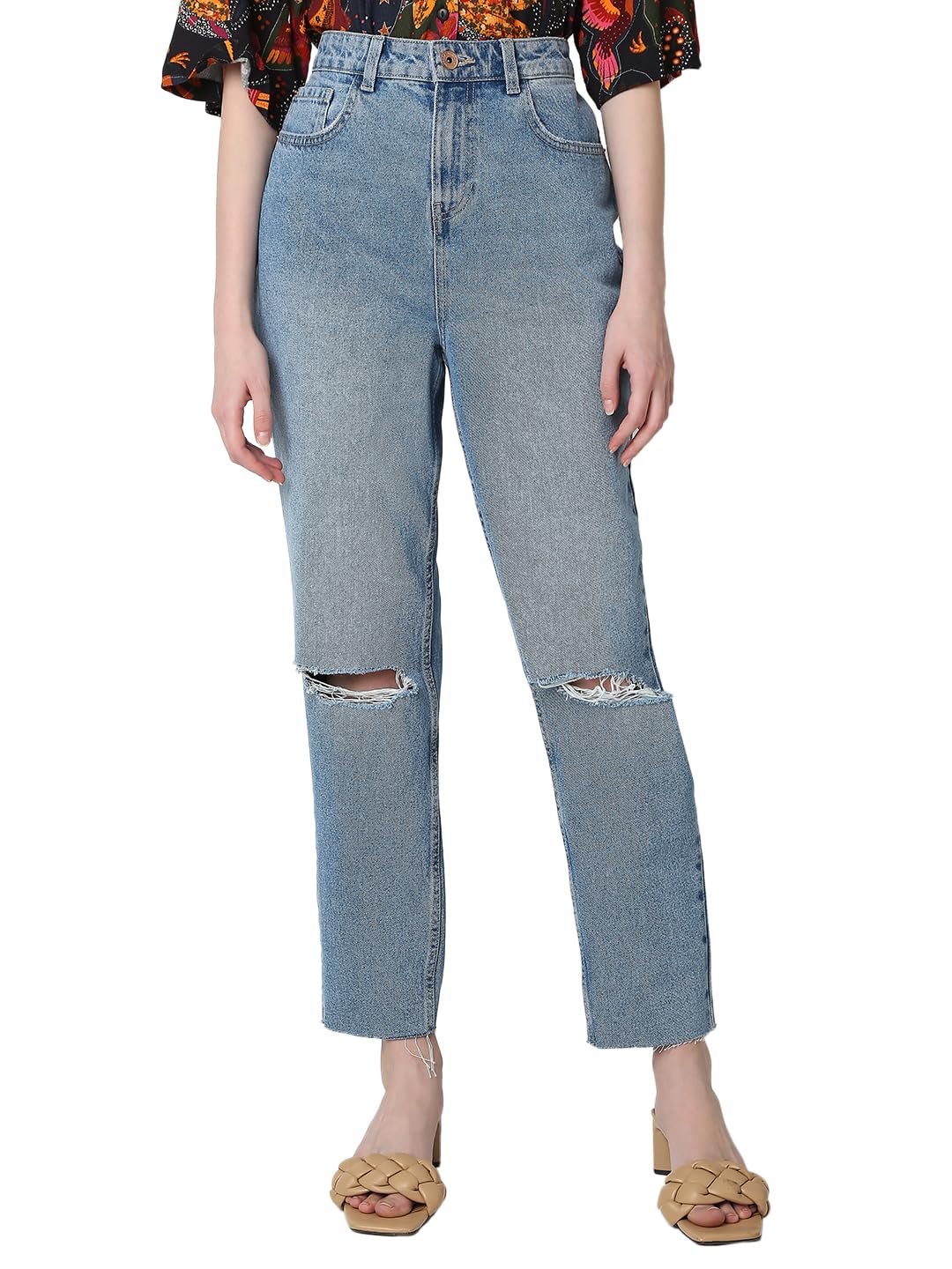 Vero Moda Women's Straight Jeans (10323913-Light Blue Denim_Light