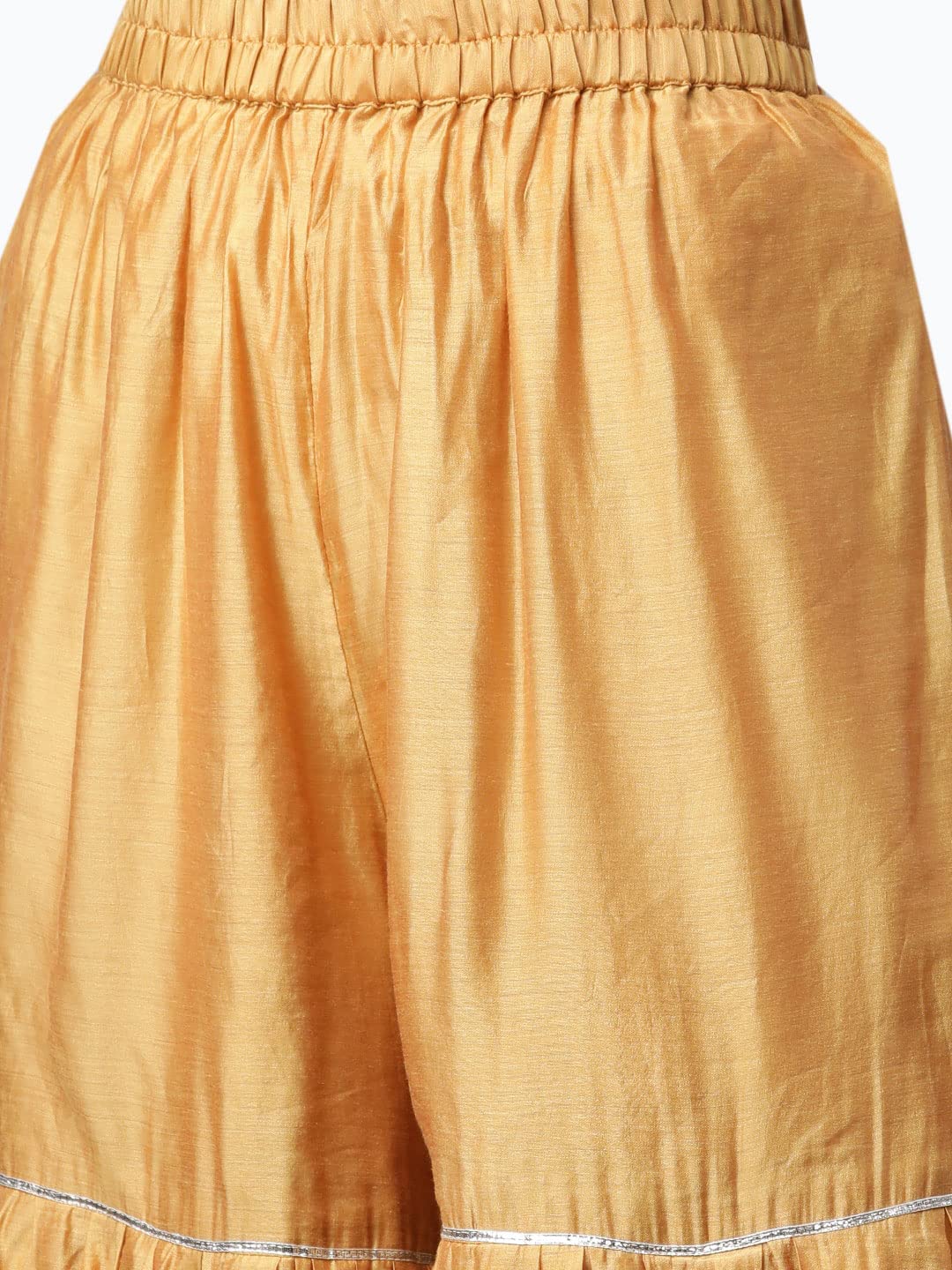 Divena Yellow Gold Solid Chenderi Kurta Sharara Set with Dupatta-DK0738-S