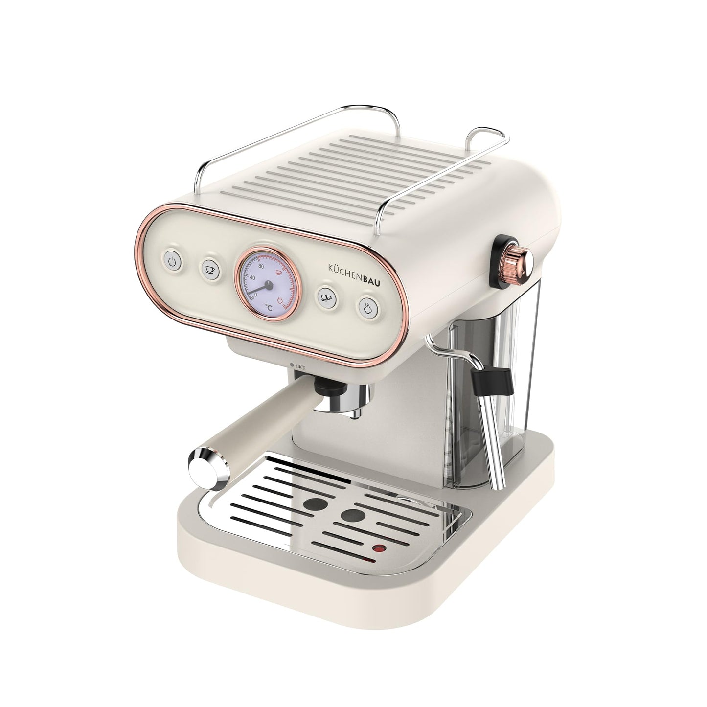 KUCHENBAU Der Espresso Coffee Machine With Frother Steam Wand for Milk (Compatible with Coffee Pods & Coffee Powder)- Make Espresso, Cappuccino, Latte and Mocha
