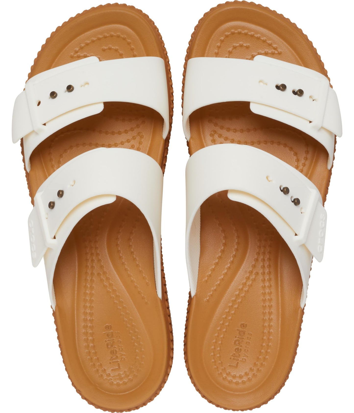 Crocs Women's Brooklyn Buckle Low Wedge Sandal, Chalk, 10