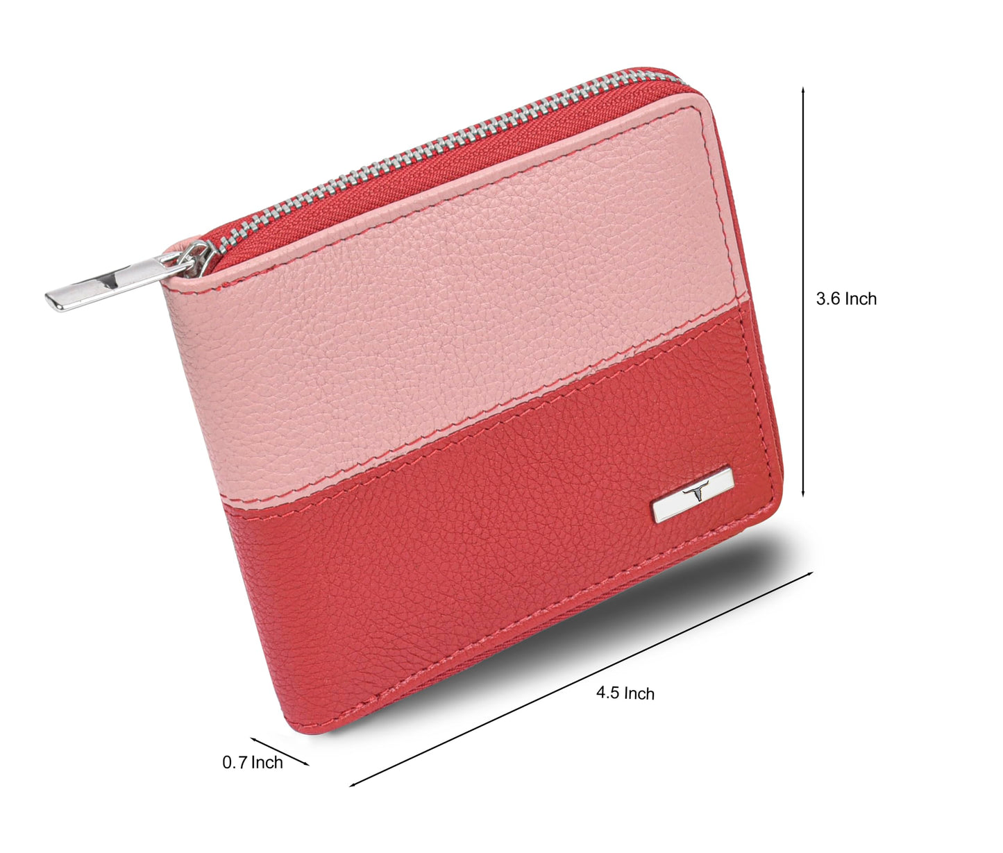 URBAN FOREST Ella Red/Pink Leather Wallet for Women