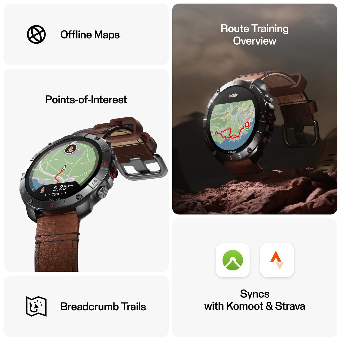 Polar Grit X2 Pro Titan Ultra-Premium Multisport Watch, Dual-GPS Navigation, Military-Grade Rugged, Lighter Titanium Casing, ECG, HR, Sleep & Recovery, Sapphire Glass, 10D Battery, Add’l Leather Band