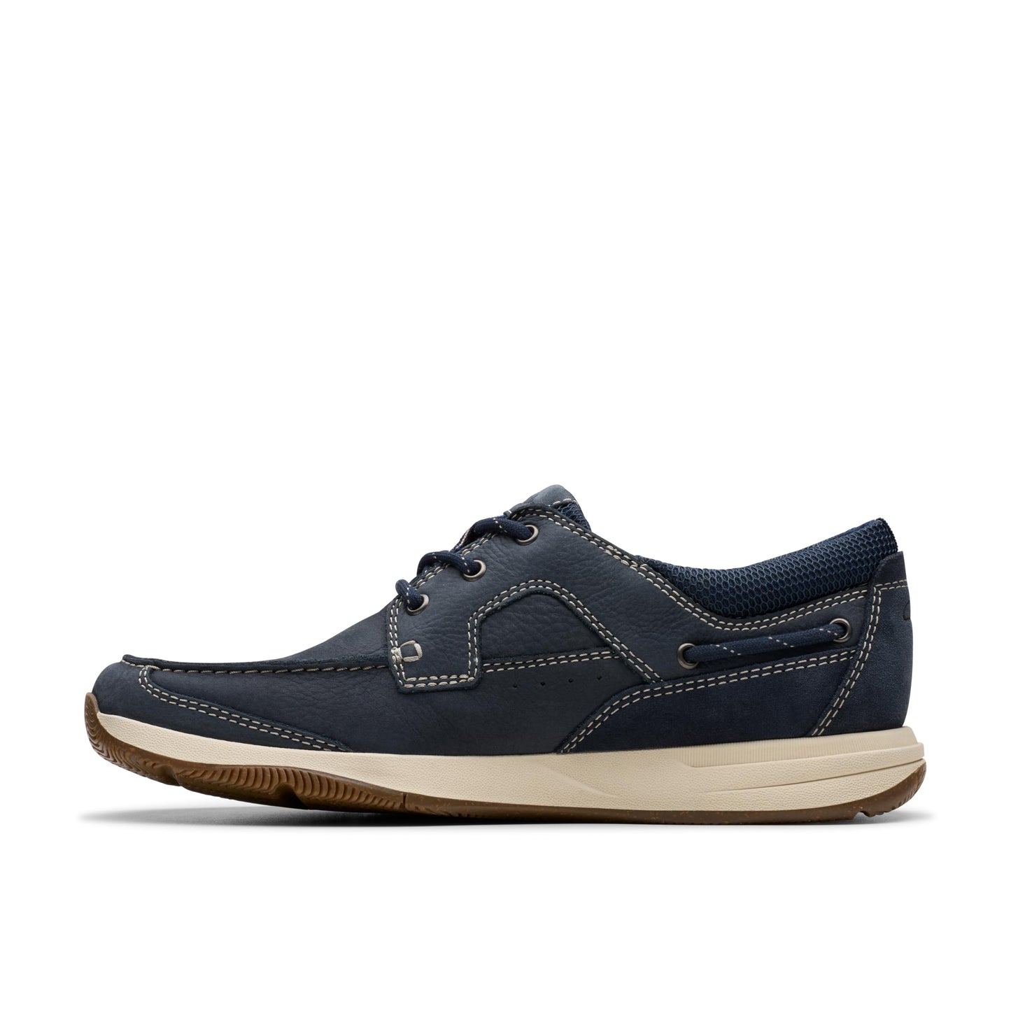 Clarks Mens Sailview Lace, Navy Nubuck, 10.5 Wide