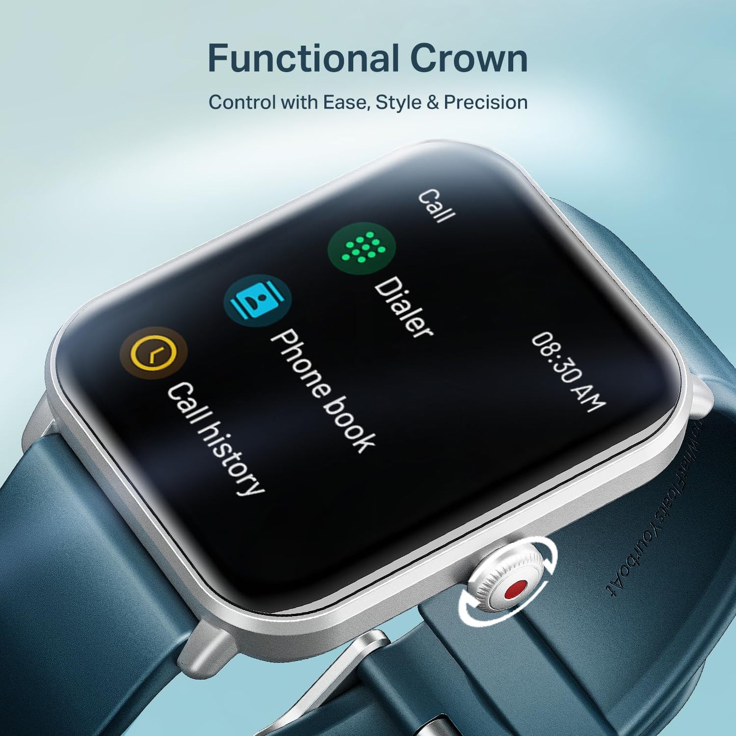 boAt Wave Call 2 with 1.83” HD Display, Advanced BT Calling, Functional Crown, Cloud & Custom Watch Faces, Multiple Sports Modes, IP67, HR, Sleep & SPO₂ Monitor Smart Watch(Cool Blue)