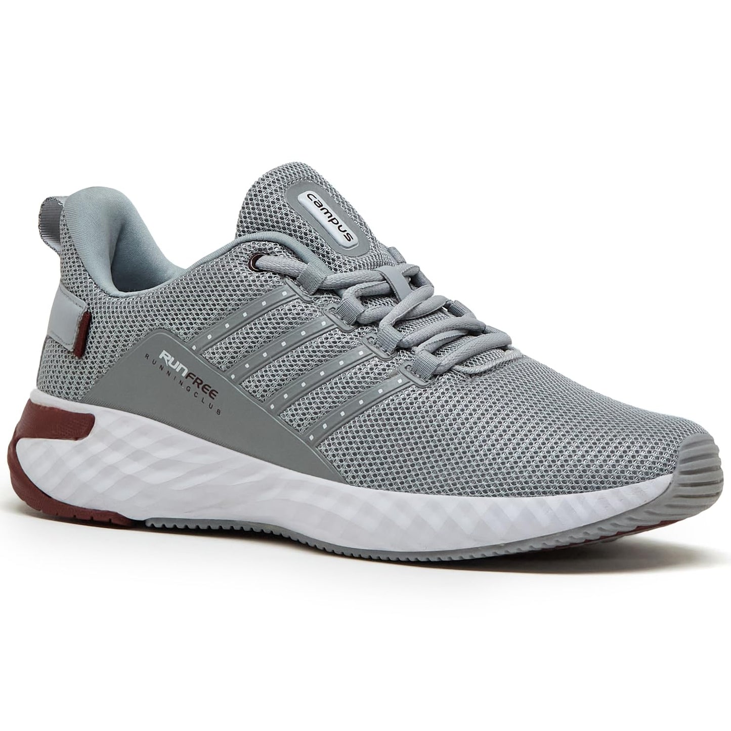 Campus Men's Oslo PRO Running Shoes L.Gry/WHT/MHRN - 8UK/India