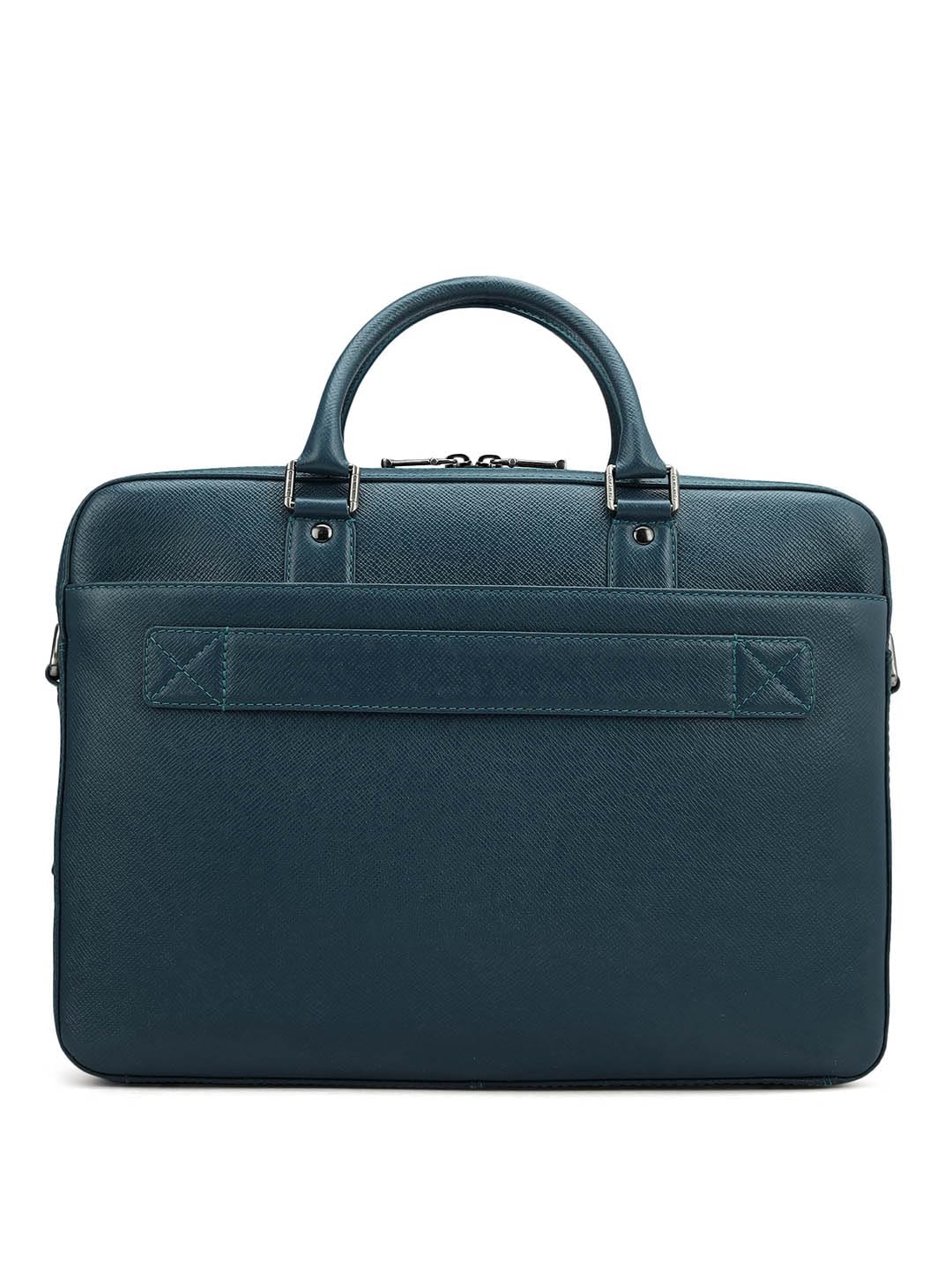 Da Milano Leather Laptop Bag for Men & for Women - Fits Upto 16" Laptop - Blue