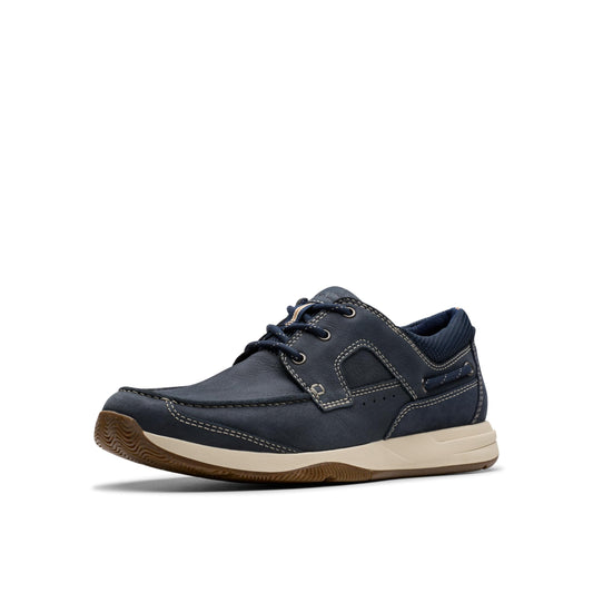 Clarks Mens Sailview Lace, Navy Nubuck, 10.5 Wide