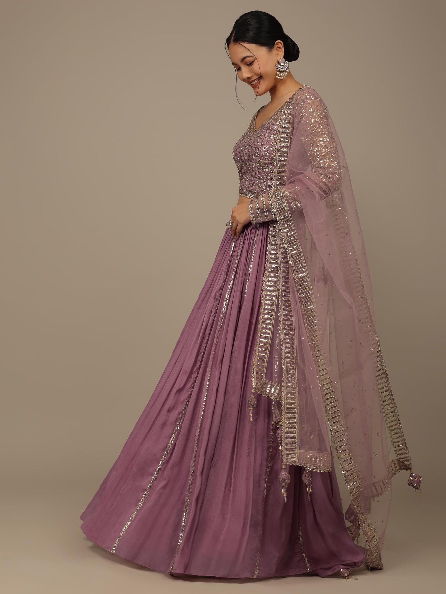 Zeel Clothing Women's Georgette Semi-stitched Sequins Zari Embroidered Lehenga Choli With Dupatta (7090-Pink--Lehenga-Choli-Latest; Free Size) (Pink)