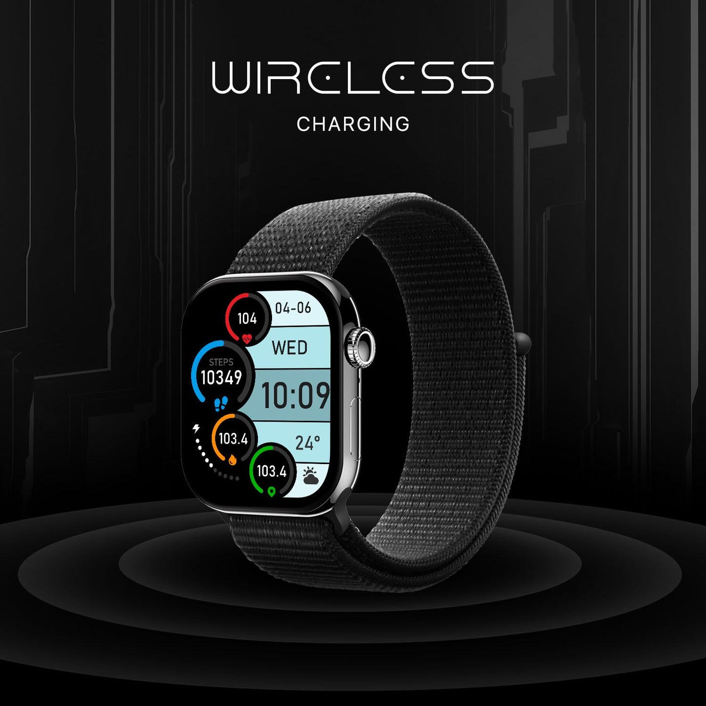 Fire-Boltt Ring X Smartwatch 2.01” Display with Always On Display, Bluetooth Calling, Wireless Charging, AI Voice Assistant, 100+ Sports Modes, Health Suite, 500+ Watchfaces (Black)