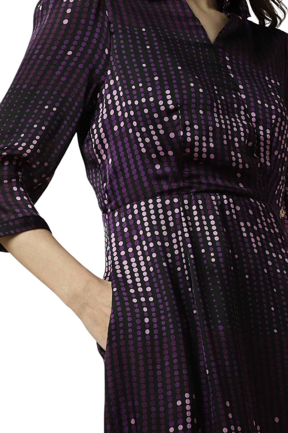 Allen Solly Women's Polyester Modern Knee-Length Dress