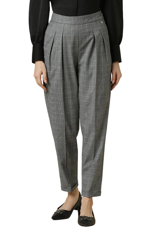 Allen Solly Women's Regular Work Utility Pants (Grey) - SaumyasStore