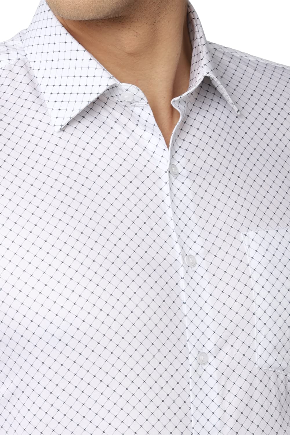 Van Heusen Men's Cotton Fitted Formal Shirt (Vhsfrslbv20281_White 42)