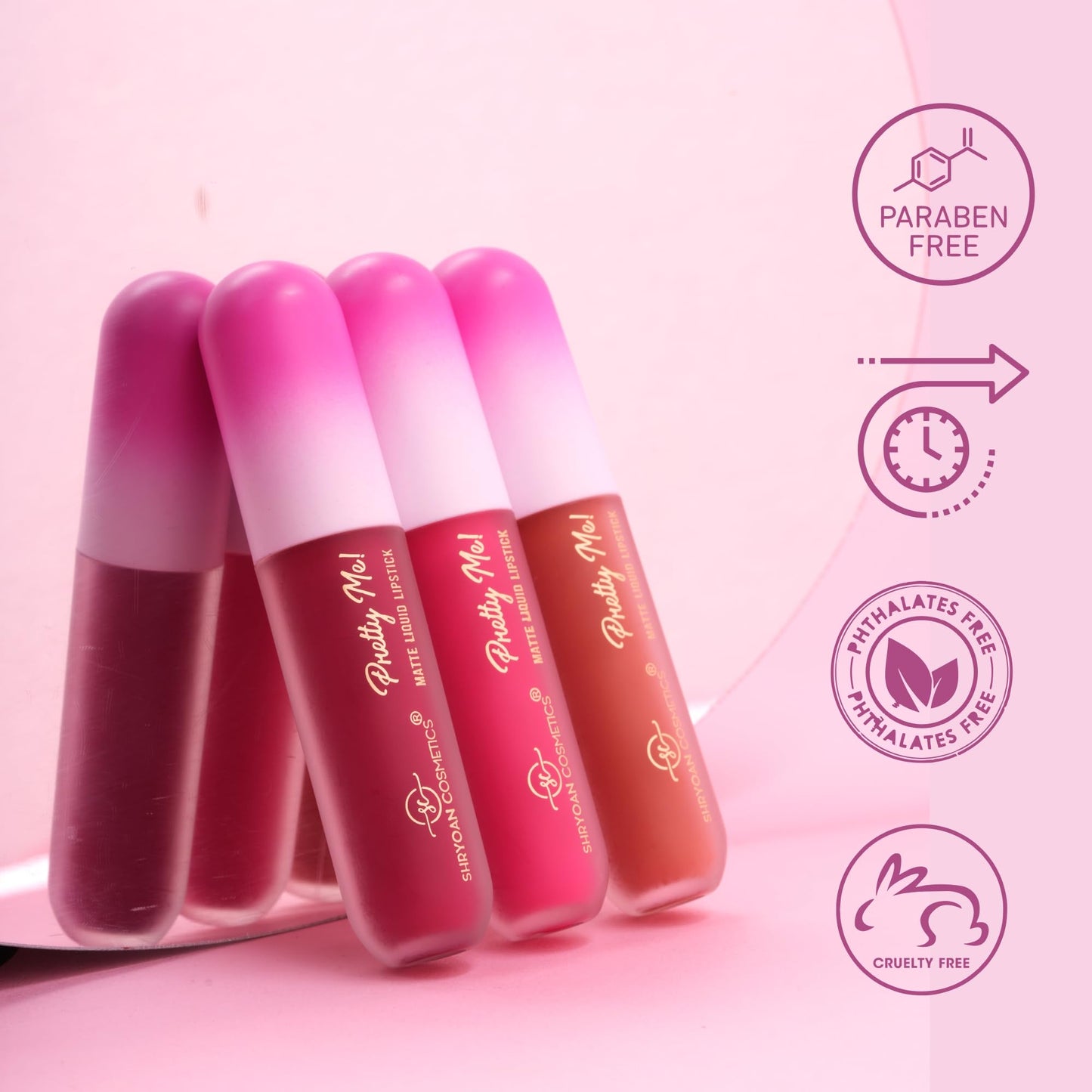 Shryoan Pretty Me! 2 Liquid Lipstick & 1 Lip Gloss | Transfer Proof & Highly Pigmented| Waterproof & Smudge-Proof | Pack of 3 | 6ml (Each) (Shades of Pink, Pack OF 3)