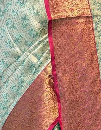 MIMOSA Women’s Rama Art Silk Saree Woven with Zari Tissue | Kanjivaram Style Saree | Rich Pallu & Tassels | 6.2 Mtrs