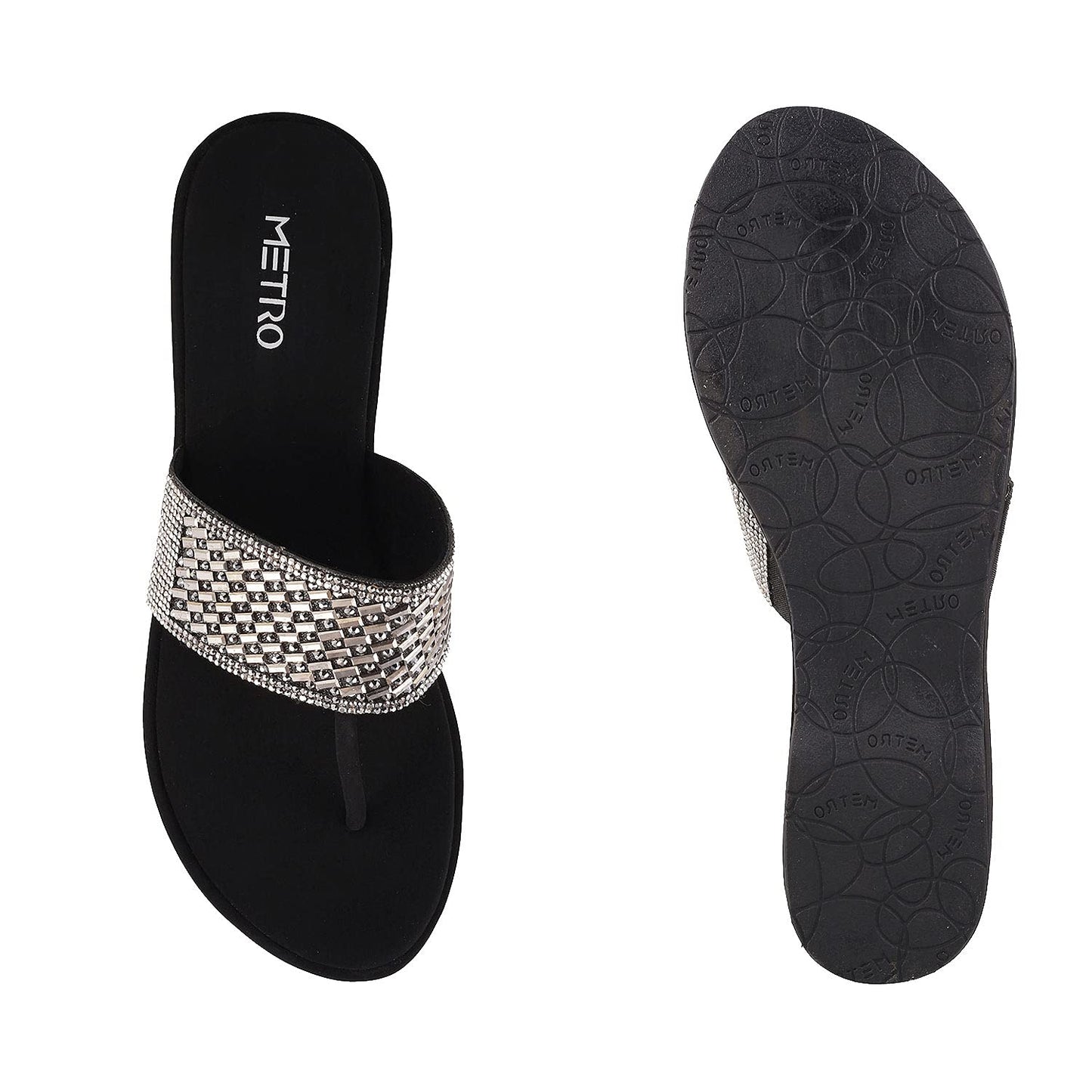 Metro Women Black Synthetic Sandals ( Size Euro38/Uk5 ) ( 54-3328-11-38-Black )