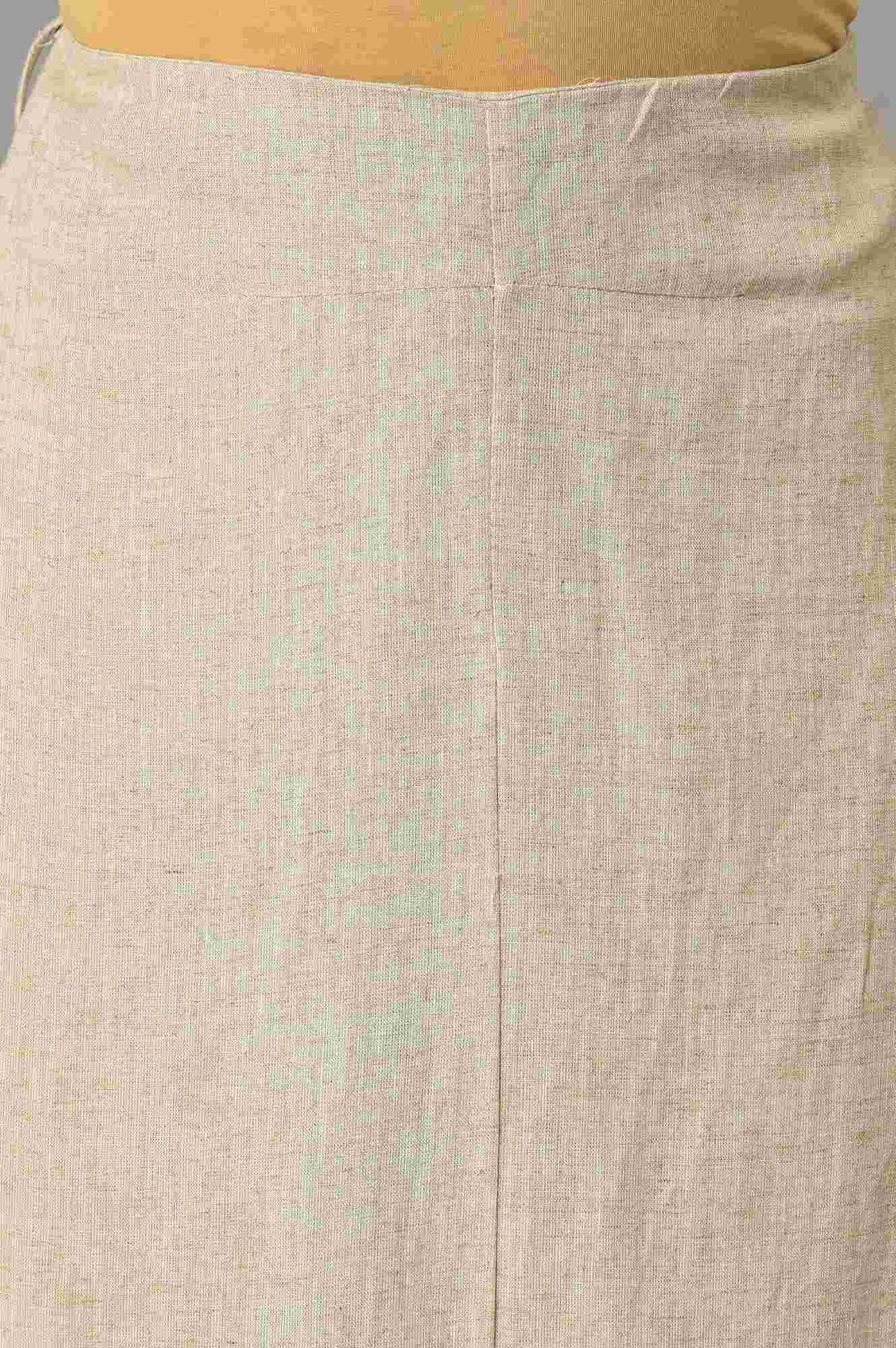 W for Woman Ecru A-line Stripe Printed Skirt_22AUW62139-830047_M