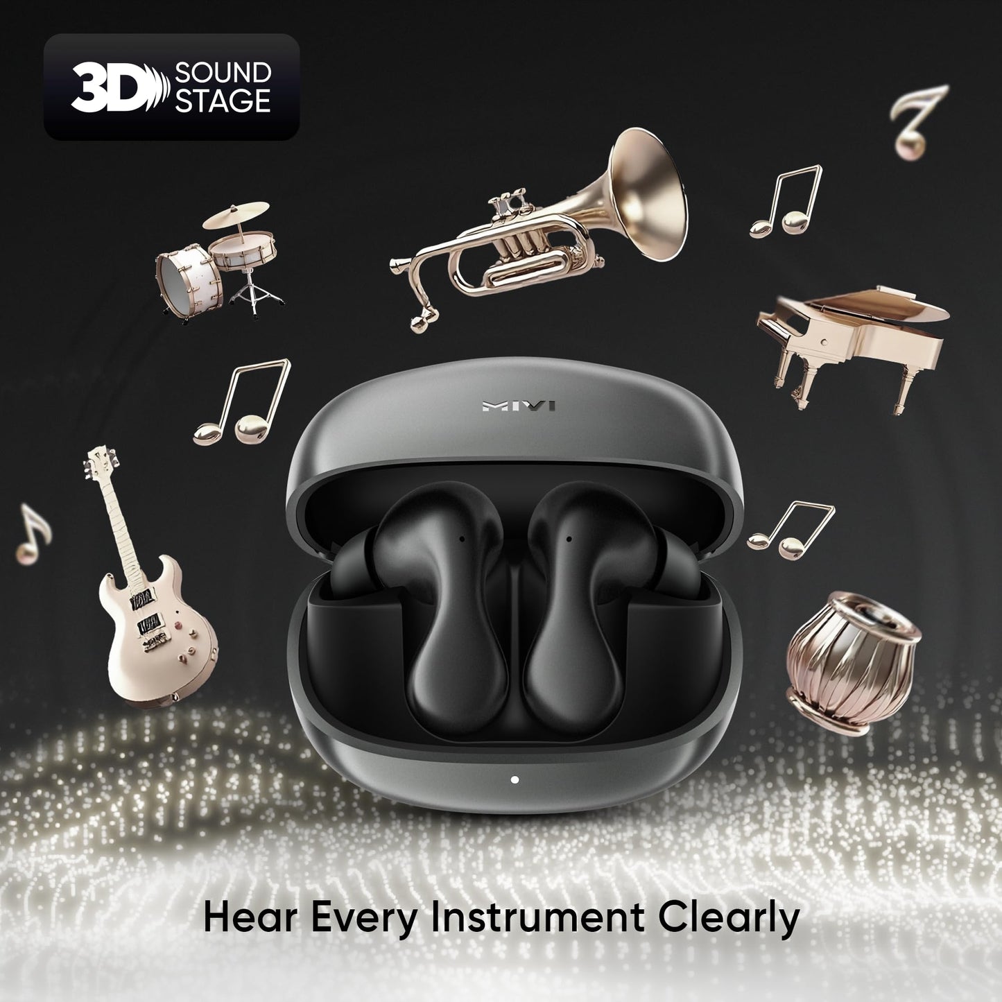 Mivi SuperPods Concerto [Flagship Launch] in Ear Ear Buds Wireless, Dolby Audio, ANC with 3D Soundstage, Hi-Res Audio with LDAC, 60H Playtime, BT v5.4, Bluetooth Earbuds