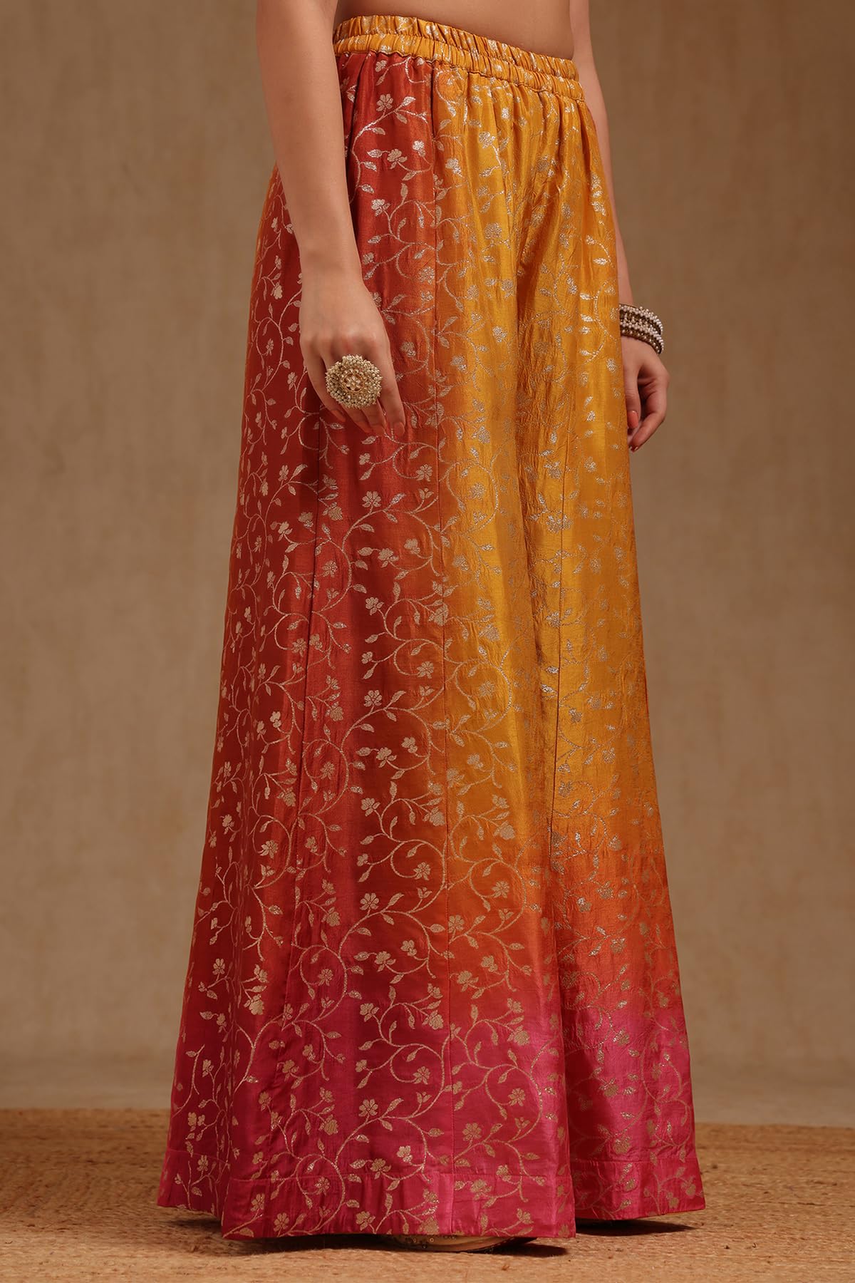 Soch Women's Brocade Salwar Suit Set (EWA5CD22385_Mustard