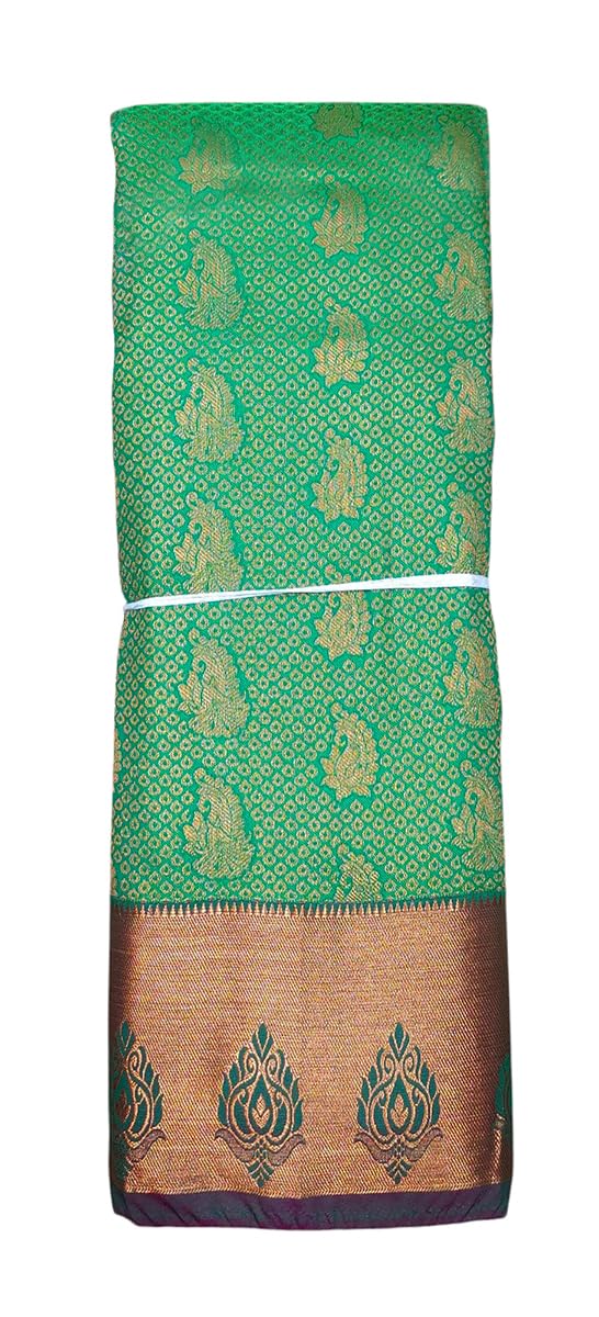 SREE KUMARAN Women's Kanchipuram Silk Pattu Sarees With Blouse (VSK138-2) (VSK147-1)