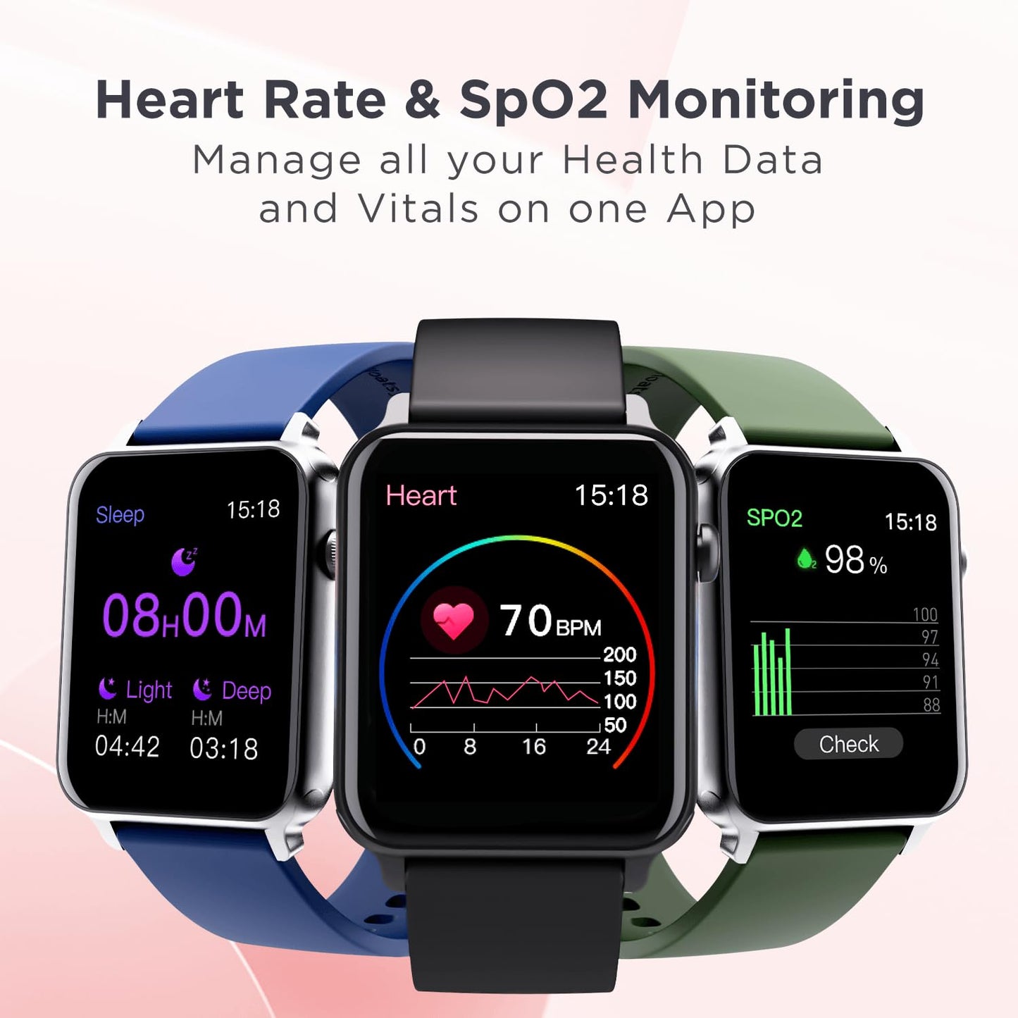 boAt Wave Call Smart Watch w/Bluetooth Calling, 1.69" (4.2 cm) HD Display w/ 550 NITS & 70% Color Gamut, 150+ Watch Faces, Multi-Sport Modes,HR,SpO2, IP68(Forest Green)