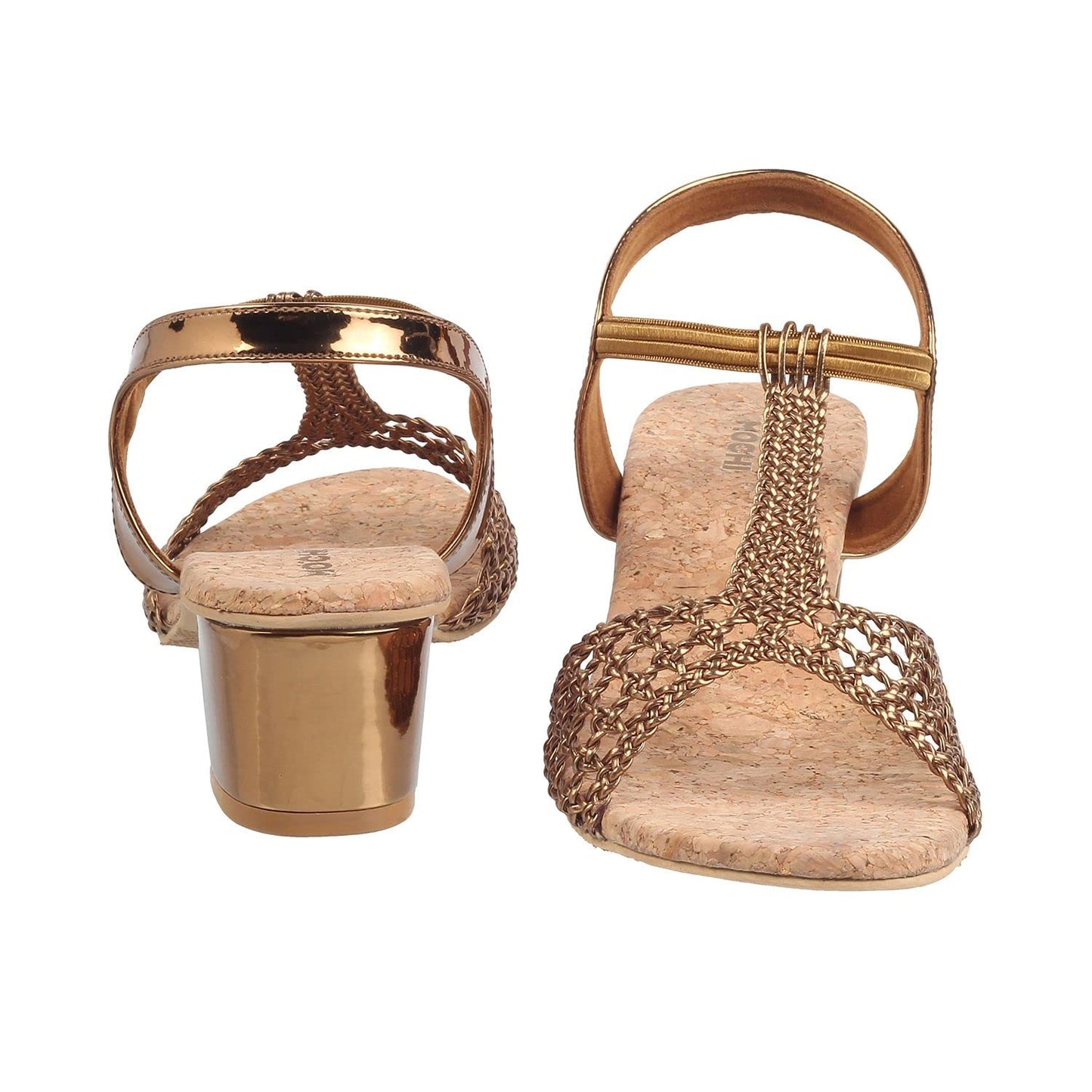 Mochi Women Ant Gold Block Heel Sandal UK/5 EU/38 (40-7)