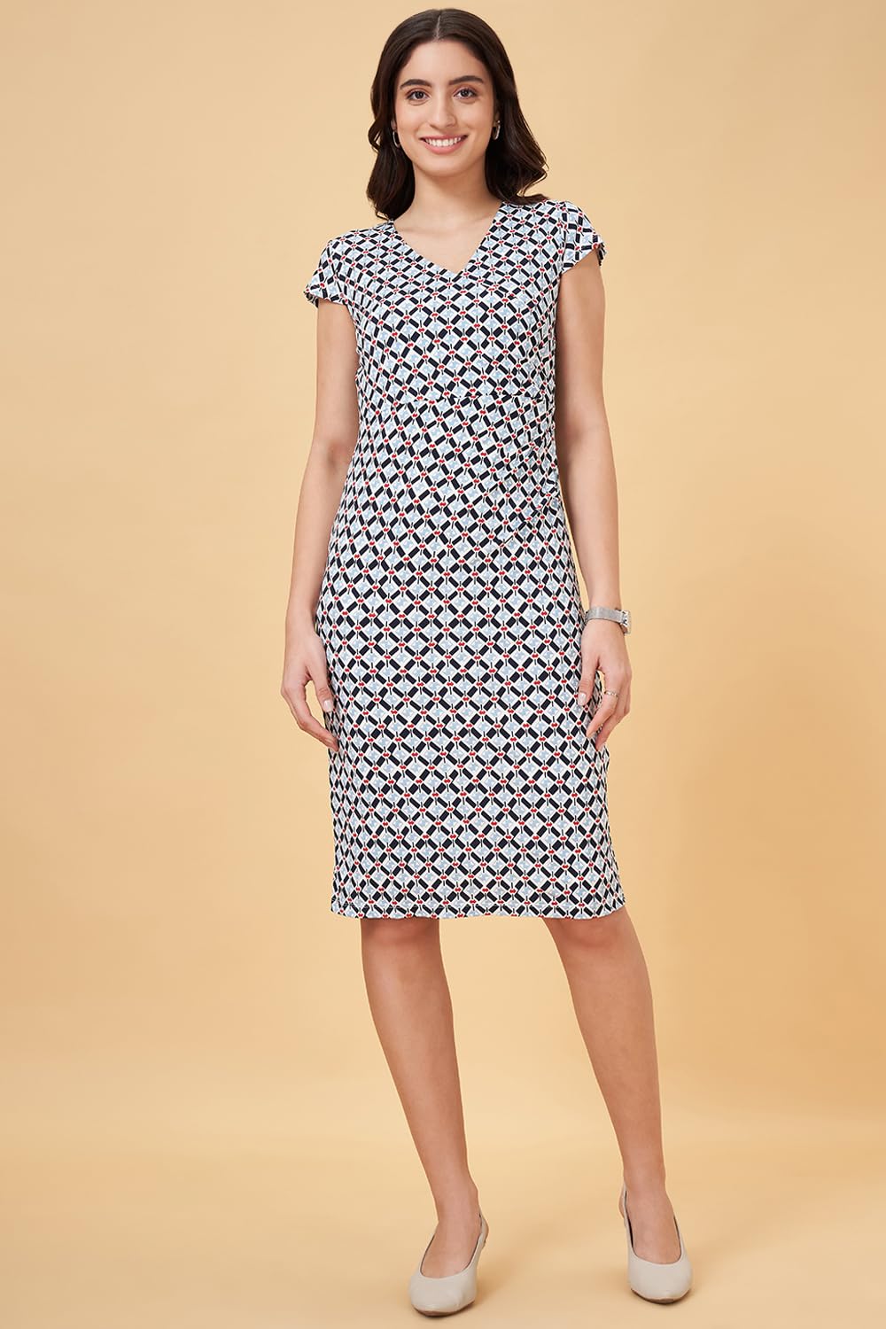 Annabelle Women's Slim Fit Blue Dress,Chicory,L